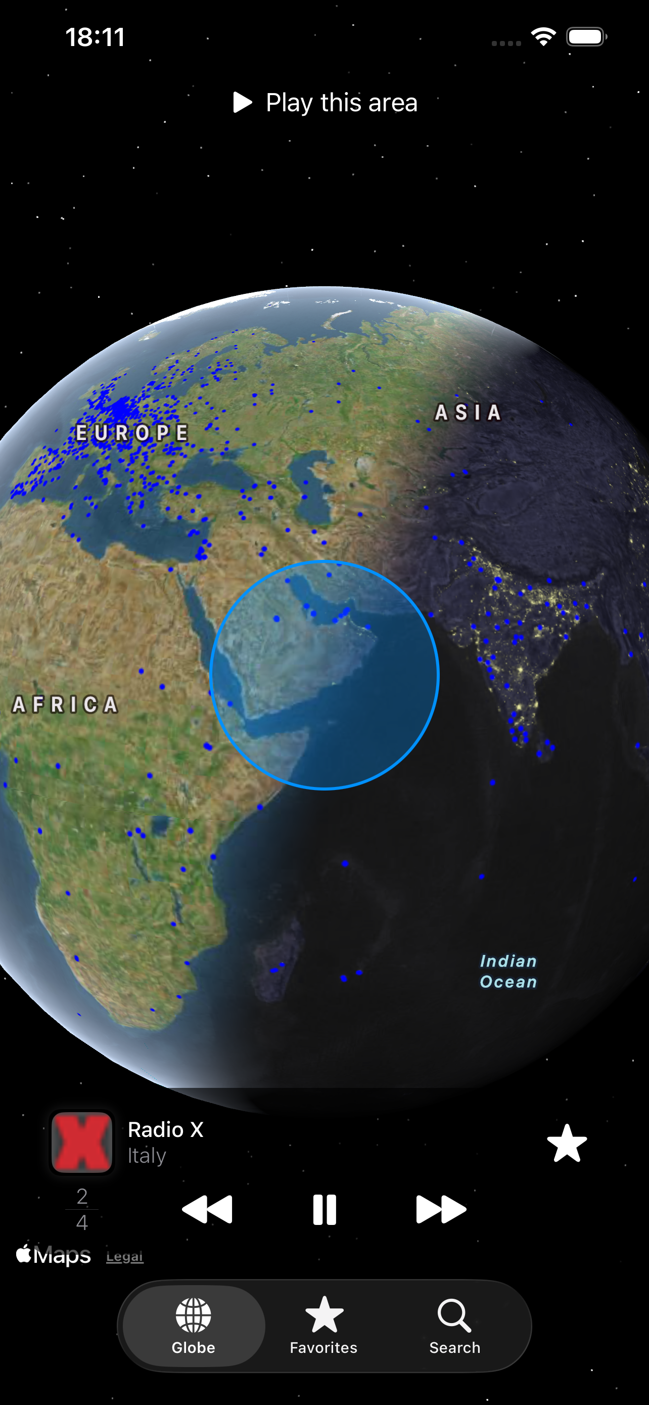 RadioSurf search view